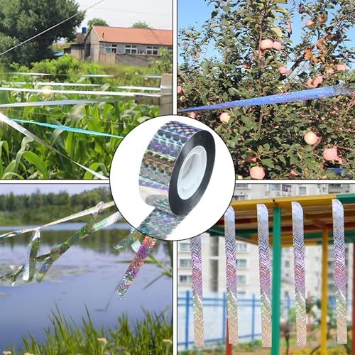 2 Rolls Vogelafstotende vogelband 2,2 cm x 80 m Vogelverschrikker Reflectieve Vogelafstotende Vogel Afstotende Vogel Bescherming voor Tuin, Tuin en Fruit Planten 5