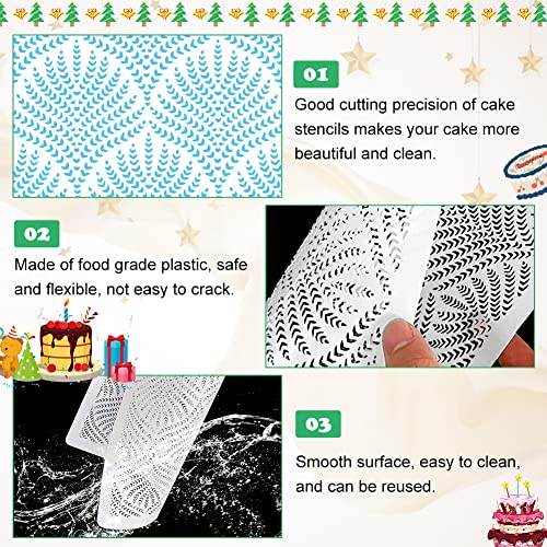Cake Stencil Hollow Templates, 2 stuks Mooie en Herbruikbare Cake Templates, Decoratieve Butter Cream, Plastic Cake Embossing Templates, Spray Flower Cake Templates voor Cake Decoraties 3