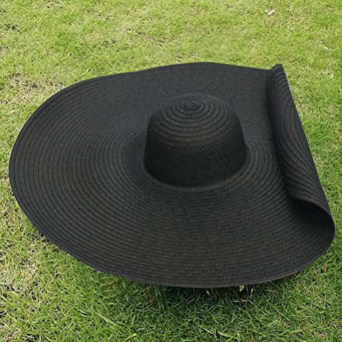 Brede Brim Sun Hat, Oversized Beach Straw Hat voor vrouwen, Slack Straw Hat met stro, Opvouwbare Floppy Beach Sun Hat, Opvouwbare Beach Sun Hat, Opvouwbare Beach Sun Hat 3