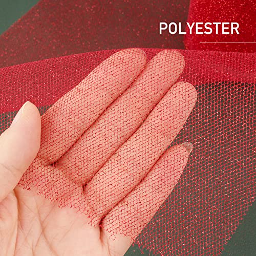 10 yards * 30cm tulle roll rood glitter lint tafel loper decoratie Kerstmis afstuderen bruiloft DIY gast geschenken snoep tutu 3