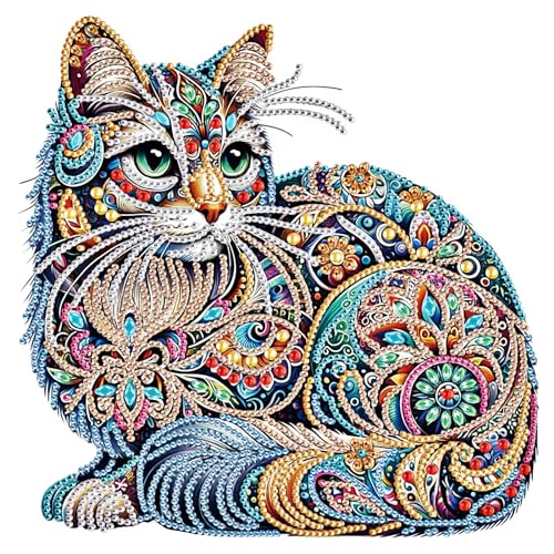 Diamond Art Painting Cat DIY 5D Animals Diamond Painting Set voor Volwassenen Kinderen Diamant Pating Art Craft Decoratie Cadeau Home Wand Art Decoratie 30 x 30 cm