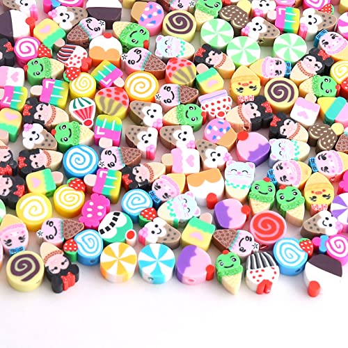 200st Ronde kralen voor Strijkende Polymer Klei Kralen IJs Kralen Zachte Pot Kralen Ambacht Kralen Sieraden Kralen Spacer Kralen DIY Sieraden Accessoires voor armbanden ketting (IJs) 3