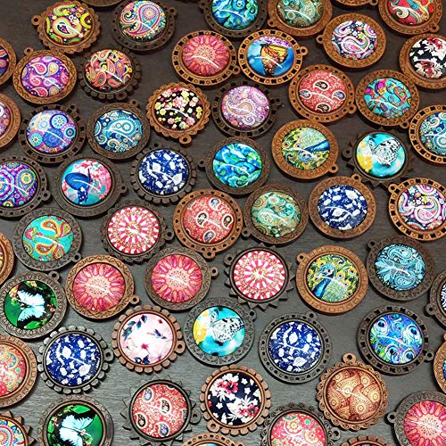 Retro Cabochon Glass Bezel Hangers Craft Set voor Souvenir Medaillon Ketting Cadeau sieraden maken 4