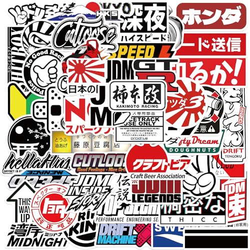 Japan Sticker Set voor tieners Volwassenen 50 stuks Japans waterdicht Vinylstickers Automotor Fiets Skateboard Snowboard Bagage Laptop Koffer Helm Motorfiets Motorrijwiel 3