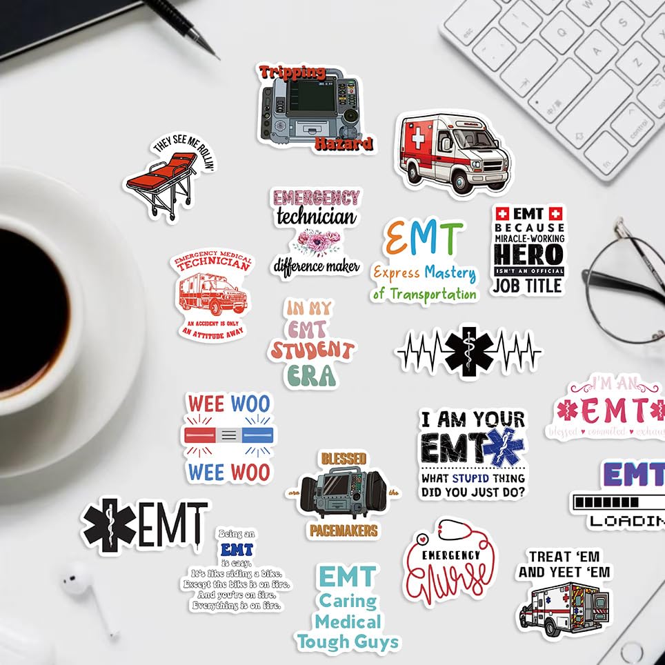 Doctor Sticker Set Stickers voor tieners Volwassenen 50 stuks Medische apparatuur Waterdichte Vinyl Stickers Automotor Fiets Skateboard Snowboard Bagage Laptop Kofferhelm
