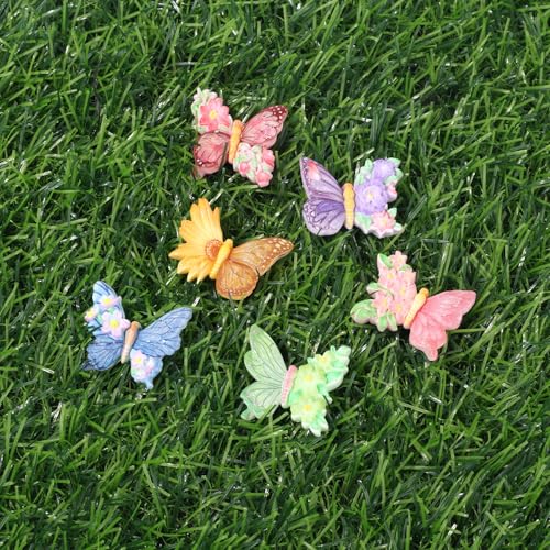 30 st. Mini Hars Vlinders, Kleurrijke Kleine Bloem Vlinders Kleine Hars Dier Figuren Miniatuur Decoratie voor DIY Crafts Poppenhuis Fairy Garden 5