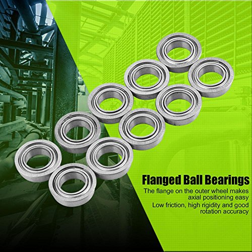 10 st. Mini Cuscinetti a sfere flangiati in acreaio inox MF106ZZ cuscinetti a sfera in metallo 6x10x3mm