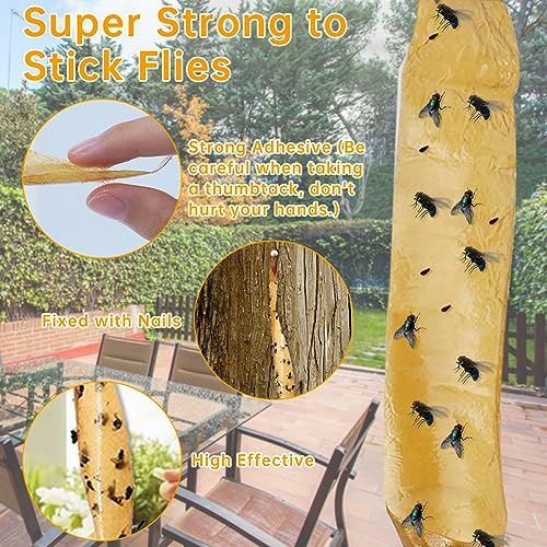 Fly Swatter Roll, 18 Flytraps voor Sticky Fruit, Lijm Trap voor Vliegen, Fly Paper voor binnen en buiten, Gebruik van Muggen en andere vliegende Insecten 4