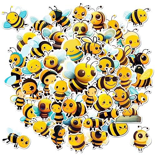 Bijen Stickers Stickers Set Kinderen Tieners 50st Bijen Waterdicht Vinyl Decals Laptop Skateboard Kofferhelm Autofiets Mobiele telefoon motorfiets Scrapbook Dagboek Mugs 3