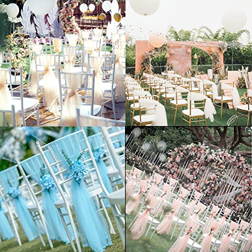 Tule stoellinten 2 stukken 150 x 200 cm Tule stoel Covers stoel Lint Decoratie voor DIY ambachten Tutu rok bruiloft kerstfeest ceremonie wit 2 stukken 3