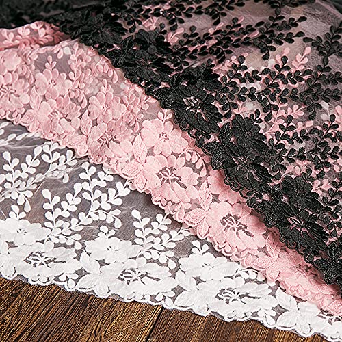 1 Yard Vintage geborduurde Kant Rand Decoratie Lint Decoratieve Tape Lace Stof voor het naaien van bruid Veilen Petticoats Trouwjurk bruidsdecoratie 32cm brede, een witte 4