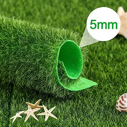 Verpakking van 5 kunstmatige Turf Mini kunstgras natuurlijke gras Tapijt Kunstgras Tapijt 15 x 15 Rolling Turf Kunstgras Imitatie gras Miniatuur Mos Turf decoratie gras voor ambachten 3