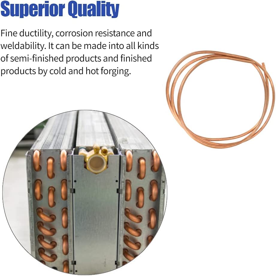 2M zachte koperen buis, ID 4mm OD 6mm koperen ronde buis gebruikt bij de vervaardiging van draad, kabel, borstel, kompas, luchtvaartinstrument 4