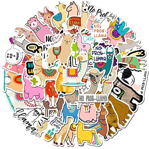 Alpaca Sticker set voor kinderen tieners 50 stuks lama waterdicht Vinyl Stickers Laptop Skateboard Kofferhelm Autofiets mobiele telefoon Motorrijwiel Bike Scrapbook Cadeau