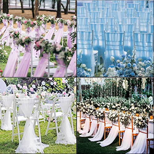 Tule stoellinten 2 stukken 150 x 200 cm Tule stoel Covers stoel Lint Decoratie voor DIY ambachten Tutu rok bruiloft kerstfeest ceremonie wit 2 stukken