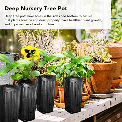 20Pcs 7,8 Inch Hoge Boompot, Herbruikbare Plastic Starter Potten, Diepe Plastic Bloem Potten, Hoge Plant Potten, Bonsai Houder, Succulent Planter met Drainage Gaten voor Tuin Planten, Bloemen(20PCS)