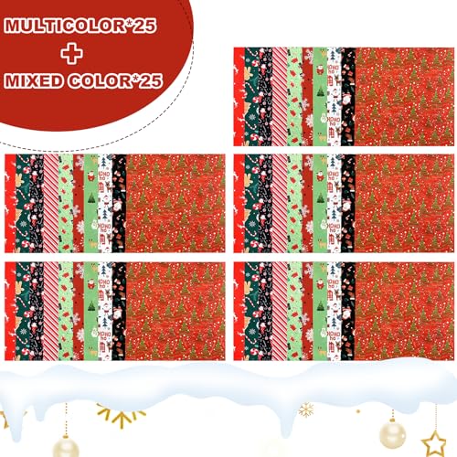 50st Kerstmis Katoen Stof Vierkanten 10 x 10 Inch Vakantie Quiltstof Kleding dikke Quarters voor DIY Kerstmis ambachten Naaien Handgemaakt 3