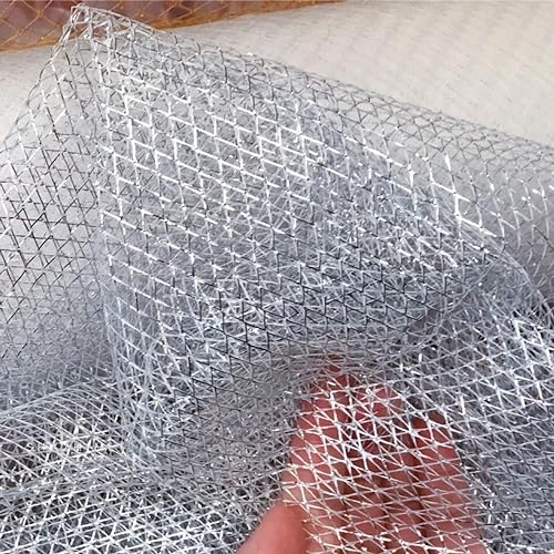 Net tule stoffen voor het naaien, bling glitter tulle decoratieve stof tule stof voor kleding, tule rok, trouwjurk, sluier, tafelkleden, boog, bruiloft, feest, decoratie, ambachten, geschenk, zilver 3