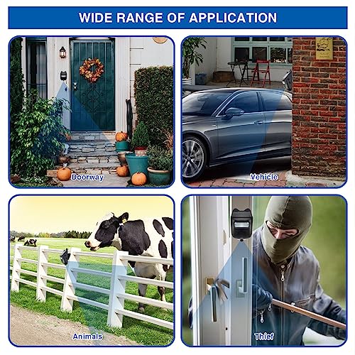 Solar Doorbell 129db Draadloze Beweging Detectie Alarm Binnen Beweging Sensor Alarm Solar Oprit Alarm Infrarood Sensor Deurbel Flashing Light voor boerderijen Camping Homes (EU-plug) 4