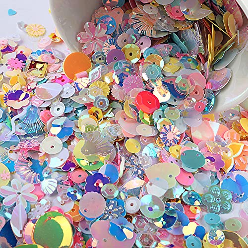 Pailletten voor ambachten, 20g gemengde kleur D, Ronde PVC Glitter pailletten, DIY Iridescent pailletten, Bling decoratie voor ambachten, kleding, mobiele telefoon geval, Scrapbook