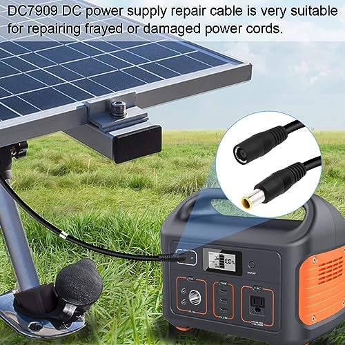 DC7909 Power Pigtails Cable, 12V DC 8mm Plug om Wire Open End Voeding Reparatie Vervanging Barrel Connector Cord, 16AWG DC 7.9x5.5mm voor Solar Cell Laptop Camera, 4st 3