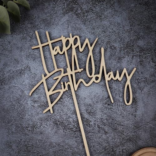 1 Piece Topper Cake Verjaardag Happy Birthday Cake Topper gemaakt van hout decoratie voor verjaardag cake decoratie verjaardag kinderen jongens 3