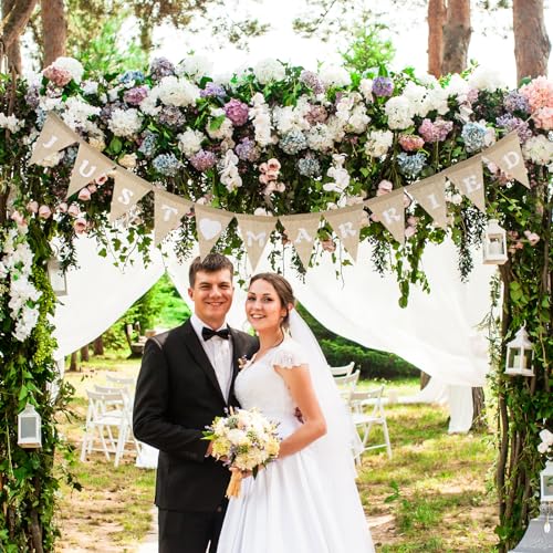 Getrouwd. Jute Jewel Banner met zakdoek Vintage Banner voor bruiloft voorstel bruidsdouche engagement partij auto foto rekwisieten decoratie