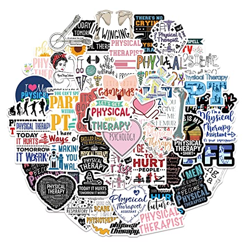 Gezondheidstherapie Sticker set Stickers Jeugd Volwassenen 50 stuks Fysiotherapie Waterdichte Vinyl Stickers Automotor Bike Skateboard Snowboard Bagage Laptop Koffer Helm Motorfiets Computer