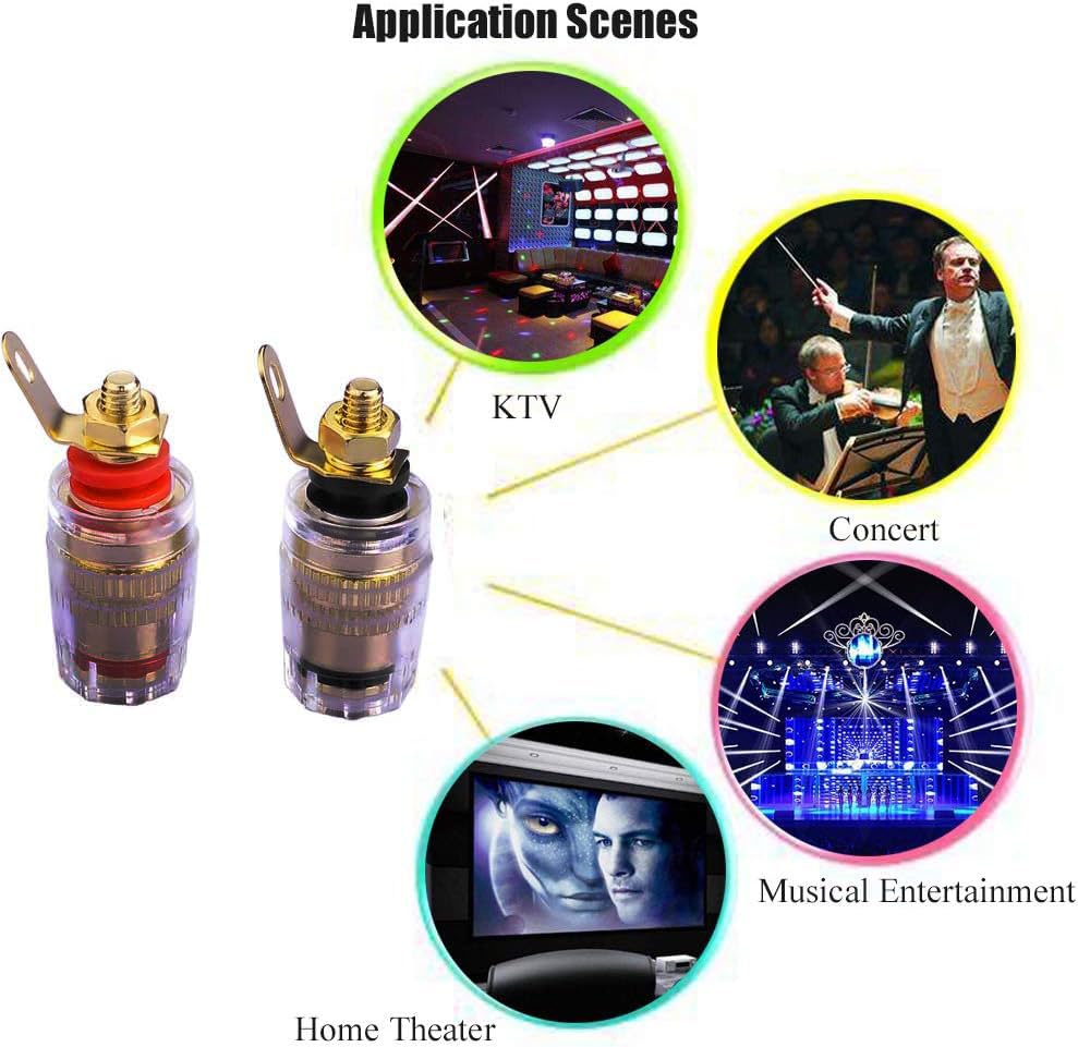 8PCS Speaker Terminal Binding Post Banana Plug Socket Connector 4mm banaan stopcontact 5