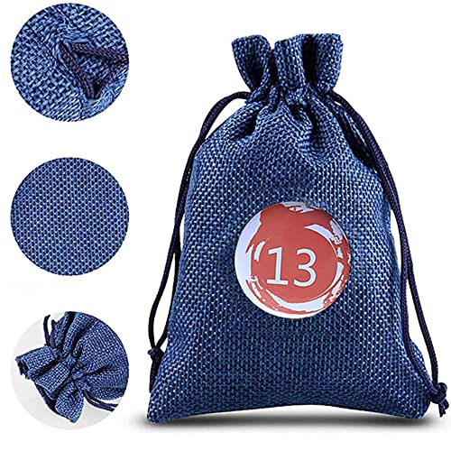 Advent Kalender met 24 Knoppen, Kerstkalender, Advent Kalender Cijfers, Aantal, Knoppen voor kalender voor ambachten, Kerstkalender, Jute Bag 4