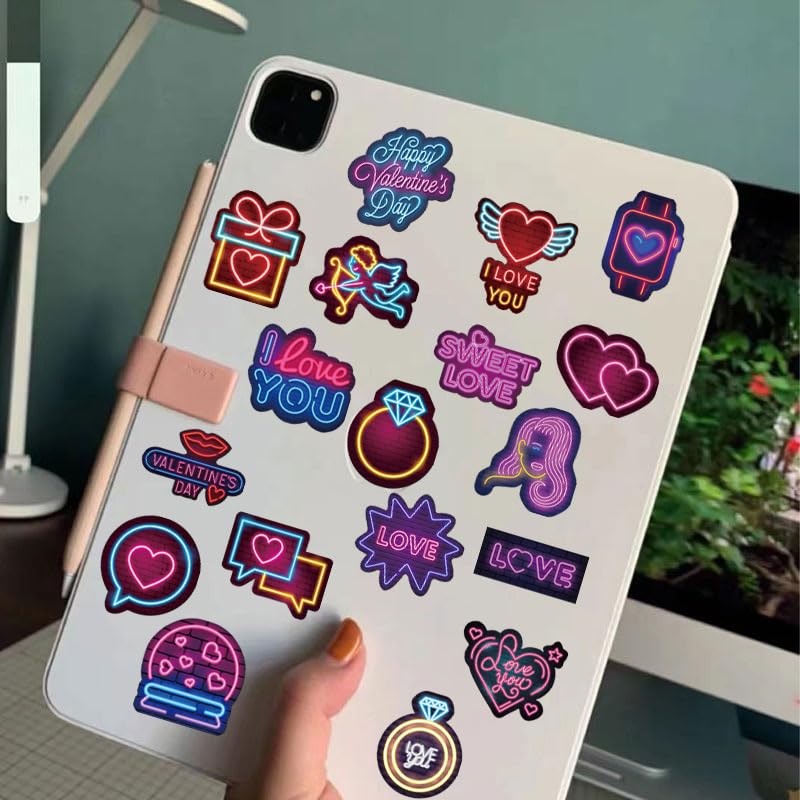 Neon Sticker set, 50 stuks waterdicht Vinyl Sticker Set voor Auto, Motorfiets, Fiets, Skateboard, Snowboard, Bagage, Laptop, Koffer, Helm, Motorfiets, Computer 3