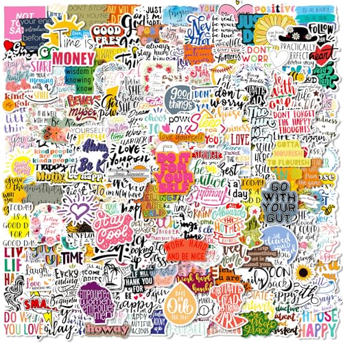 Inspire Sticker Set voor kinderen Tieners, 200 stuks, Waterdichte Vinyl Stickers, Laptop Skateboard, Koffer, Helm, Auto, Fiets, Mobiele telefoon, Motorfiets, Fiets, Scrapbook, Cadeau, Dagboek