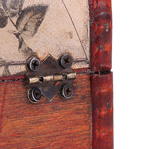 Houten sieraden doos opslag vak hout vintage parel ketting armband cadeauhouder Organisator Classic Handmade Retro Europees houten kabinet Oud geheugen 4