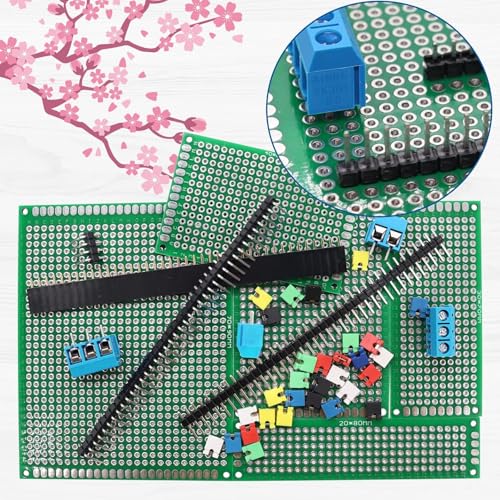 82 stuks PCB Bordset, 19 stuks Een dubbele zijde PCB, PCB Prototype PCB Board, Geperforeerde Breadboard Circuits voor Solderen en DIY Project 5