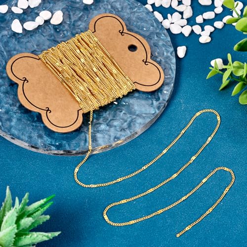 16,40 Voeten (5m) koperen ketting koppeling, Sieraden ketting gevlochten ketting voor sieraden het maken van ambachtelijke DIY Tassen Wallet Supplies,Goud Link armbanden 4