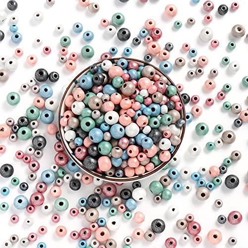 Houten kralen Kleurrijk hout ca.1200st Kralen Ambacht Kralen Houten Kralen voor doe-het-zelf sieraden Accessoires (6/8/10mm) 5