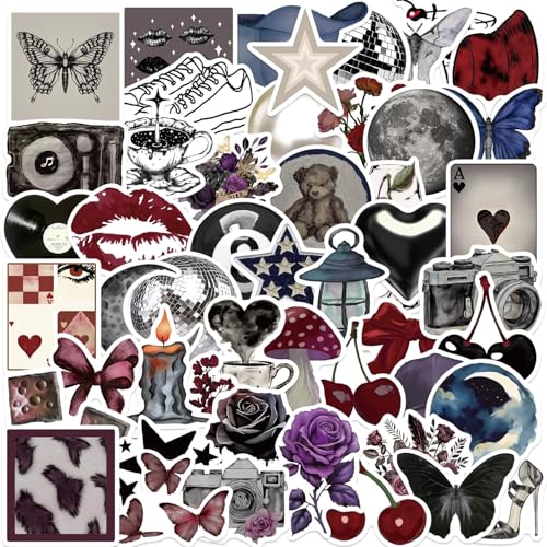 Y2K Stadsmeisjesstickers voor jongeren en volwassenen, 50 stuks, downtown girl, vinyl stickerset, auto, motorfiets, fiets, skateboard, snowboard, bagage, laptop, koffer, helm, motorfiets, computer