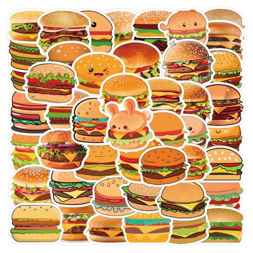 Hamburger Sticker Set, 50 stuks, Hamburg, Waterdichte Vinyl Stickers voor Auto, Motorfiets, Fiets, Skateboard, Snowboard, Bagage, Laptop, Koffer, Helm 3