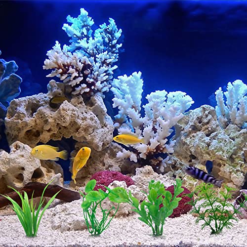Kunststof Aquarium Planten Klein 11 cm 10 cm Realistisch Aquarium Planten Kunstaquarium Planten Decoratie Plant 4 Stukken (Klein) 4