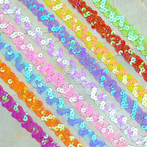 12m 18mm Glitter Sequin Lace Ribbon Sequin Ribbon Lace Board Gevlochten decoratie Lint Decoratief Band Ties Sequins Linten Trim Ribbon voor DIY Naaikostuums Handwerk Decoratie 4