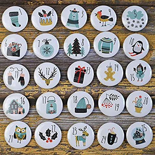 Advent Kalender met nummers van 1 tot 24 Digits voor Kerstkalender DIY Jute Tassen Pins