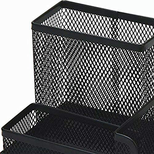 Zwarte Mesh Pen en Pothouder, 1PC Multifunctionele Bureau Organisators Stijlvolle en handige Accessoires Pen Pot Opslag van Pen,Notebook,Mobiele telefoon 4