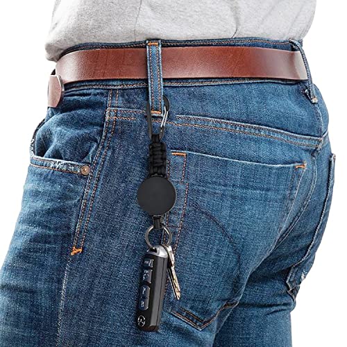 Intrekbare sleutelhanger staaldraad, 3 stuks Pull-Out Key Chain met stalen kabel 60cm, Pull-Out Key Chain, Badge Holder, Zwart, Intrekbare ID-kaarthouder voor leraar, Doctor, Verpleegster 4