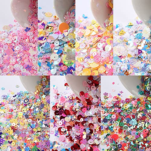 Pailletten voor ambachten, 20g gemengde kleur D, Ronde PVC Glitter pailletten, DIY Iridescent pailletten, Bling decoratie voor ambachten, kleding, mobiele telefoon geval, Scrapbook