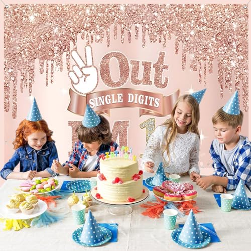 10e verjaardag meisje decoratie, 10e verjaardag Banner Rose Gold, 10e verjaardag stof sign poster, 10e verjaardag achtergrond Banner meisje verjaardag feest decoratie 5