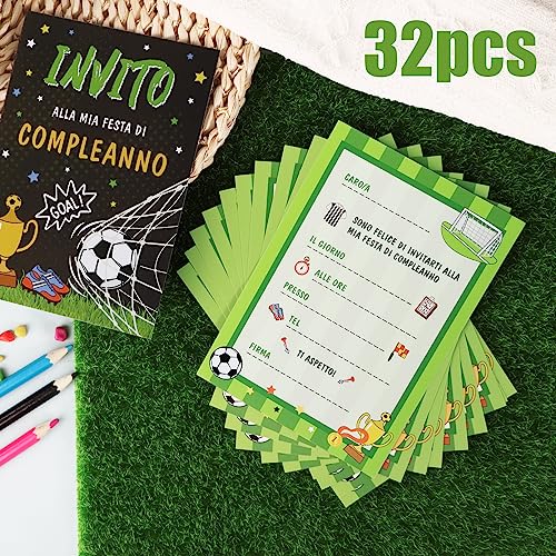 32st Italiaanse uitnodigingskaarten voor verjaardag, voetbalthema, verjaardagsuitnodiging kaarten 3