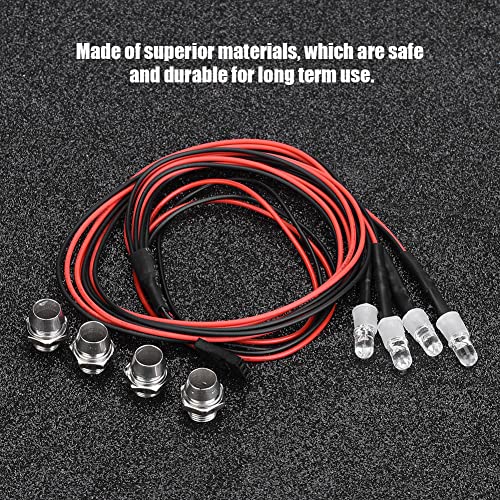 LED-lampen voor RC-auto's, 4 stuks 5mm Koplamp Achterlicht Koplamp Set voor 1/10 Model Car Truck Accessoires (13# White Light + Red Light) 5