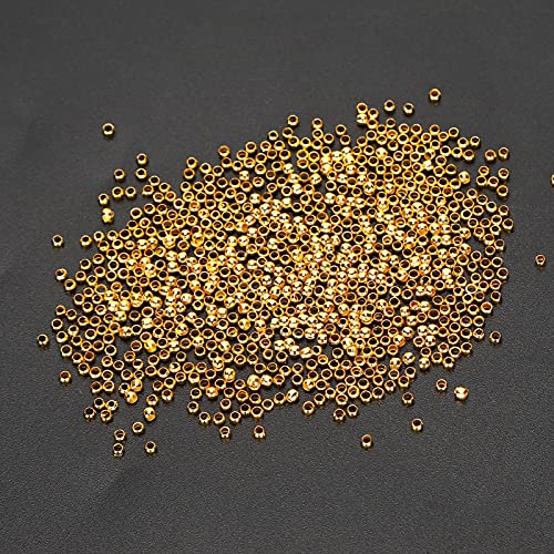 Ronde Spacer Kralen, DIY Stopper Kralen Makkelijk te gebruiken sieraden maken Stopper Kralen Duurzaam 500Pcs Knijp kralen voor ketting armband DIY(Imitation Gold) 3