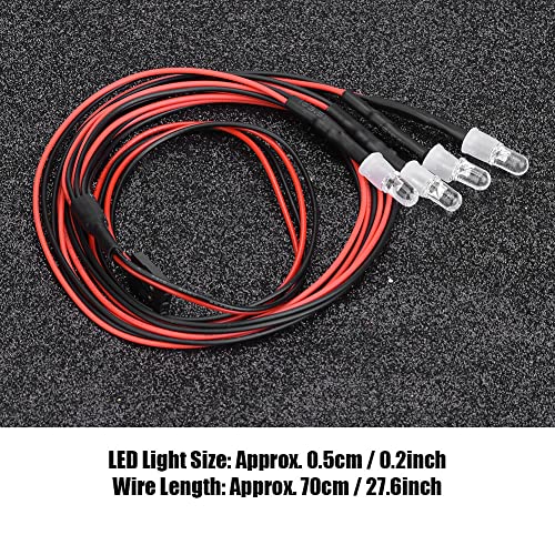LED-lampen voor RC-auto's, 4 stuks 5mm Koplamp Achterlicht Koplamp Set voor 1/10 Model Car Truck Accessoires (13# White Light + Red Light) 4