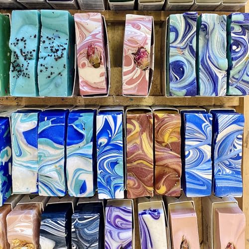 Verpakking van 3 DIY Zeepvormen, Siliconen Vorm, 6 Uitsparingen, Rechthoekig, 3 Kleuren, Siliconen Vorm, Geschikt voor Zeep, Handgemaakte Zeep, Zeep Vormen (Roze, Blauw, Paars 4